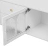 Modern TV Stand For TVs Up To 75", Entertainment Center With Glass Door, 4 Drawers And 2 Cabinets, 5 Metal Legs And Metal Handles For Living Room - White - Image 13