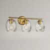 Luster - 3 Lights Vanity With Clear For Bathrooms Above Mirror Wall Lamp Satin - Clear / Gold - Image 7