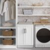 Kyle - Laundry Cabinet With Faucet And Stainless Steel Sink - White - Image 8