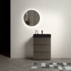 Alice - 24" Bathroom Vanity With Sink, Large Storage Freestanding Bathroom Vanity For Modern Bathroom, One-Piece Black Sink Basin Without Drain And Faucet - Black / Gray - Image 2