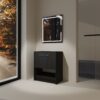 30 Inches Modern Freestanding Bathroom Vanity With 2 Doors (Excluding Sink) - Dark Oak - Image 4