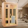 Low Emf Front Door With Heating Panel 2 Person Hemlock Far Infrared Indoor Suana Room - Natural - Image 6