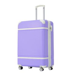 20" Luggage 1 Piece With Tsa Lock, Lightweight Suitcase Spinner Wheels, Carry On Vintage Luggage - Purple