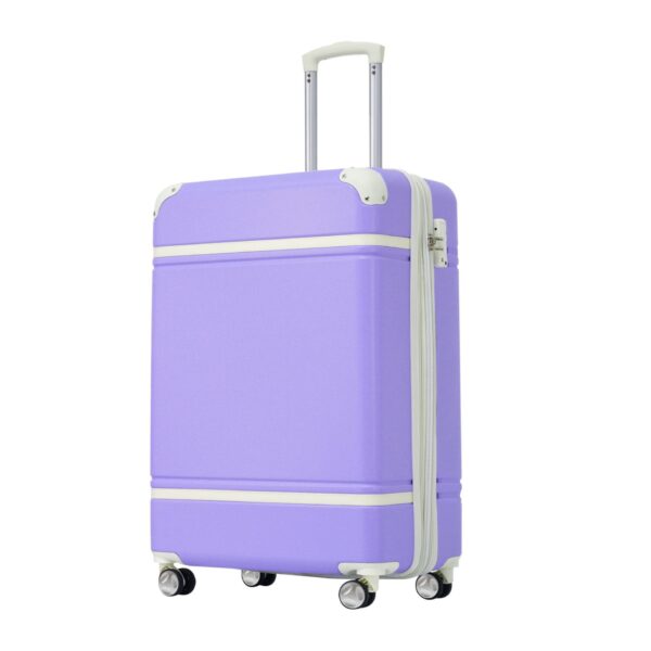 20" Luggage 1 Piece With Tsa Lock, Lightweight Suitcase Spinner Wheels, Carry On Vintage Luggage - Purple