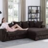 Naomi - 3 Piece Upholstered Sectional - Dark Brown - Image 7