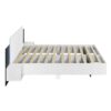 Queen Size Floating Platform Bed, With LED Lights, Bedside Nightstand - White - Image 2