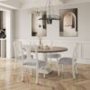 Tannen - Round 5 Piece Dining Table (Set of 5) - White And Gray - Image 3