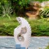 Abstract Water Fountain With Base With Light, For Indoor And Outdoor - White / Blue - Image 9