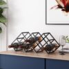 Modern Industrial Tabletop Wine Rack With 7 Bottle Holders - Black - Image 5