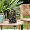 Decorative 4 Tier Broken Pot Water Fountain With LED Light - Brown - Image 9