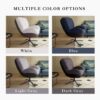 360° Swivel Office Chair, Modern Chenille Chair With And Metal Base Frame, No Wheels, Accent Chair - Dark Blue - Image 2