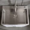 24" Stainless Steel Washing Sink With Faucet Hoses And Drain Head Only (Update) - Silver - Image 3