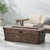 Outdoor Patio Rectangle Gas Burning Fire Pit 50, 000 Btu, Wood Pattern - Brown - Image 4