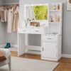 43.31" Newly Designed Smart Mirror Dressing Table With Drawers And Storage Cabinet, Dressing Table With Dressing Pad For Bedroom, Dressing Room - White - Image 6