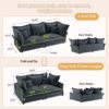 Modern Comfy Upholstered Sofa Cloud Couch, Deep Seat Couches With Multiple Large Soft Pillows, Convertible Deep Seat Chaise Langue For Living Room - Gray - Image 16