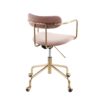 Demi - Contemporary Office Chair - Gold / Pink - Image 3