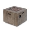 Outdoor Patio Gas Burning Fire Pit Table 50, 000 Btu, Square, Iron Wood Pattern - Brown - Image 8