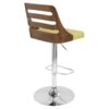 Trevi - Mid-Century Modern Adjustable Barstool With Swivel - Walnut / Green - Image 3