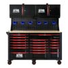 Heavy Duty Tool Cart With 19 Drawers, Tools Not Included, Mobile Storage For Workshop Or Laboratory - Black / Red - Image 9