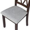 3 Piece Kitchen Dining Set With Drop Leaf Dining Table And 2 Dining Upholstered Chairs, Dining Room Set For Small Places - Brown - Image 19