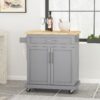 Negley - Contemporary Kitchen Cart With Wheels - Gray - Image 3
