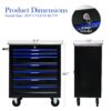 7 Drawer Multifunctional Tool Cart With Wheels - Black / Blue - Image 5