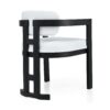 Stylish Indoor Upholstered Wood Dining Chair (Set of 2) With Rubberwood Frame - White / Black - Image 10