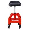 Pneumatic 360 Degree Swivel Stool, Mechanics Rolling Creeper Seat, Heavy Duty Rolling Mechanics Stool, Shop Stool With Casters - Red / Black - Image 11