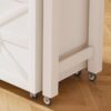 Modern Kitchen Island With Extendable Dining Table & Power Outlet - White - Image 12