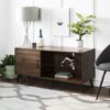 Contemporary Glass Shelf TV Stand For TVs Up To 58 - Dark Walnut - Image 6