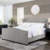 Carmen - King Upholstered Wingback Panel Bed Frame - Silver Gray - Image 10