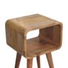Mini Curved Open Bedside Table - Brown Oak - Image 4