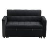 Maeve - Velvet Convertible Sleeper Loveseat With Tufting and Side Pocket - Black - Image 5