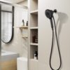 High Pressure Shower Heads 6 Spray Mode Handheld Shower With 60" Stainless Steel Hose - Matte Black - Image 2
