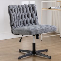 Armless Office Desk Chair No Wheels - Gray
