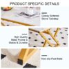 Modern Marble Pattern Coffee Table With Metal Legs, Sintered Stone Surface - White / Gold - Image 12