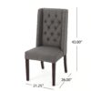 Elegant Tufted Dining Chair (Set of 2) With High Backrest - Dark Gray - Image 3