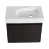 Modern 24" Bathroom Vanity With Ceramic Basin, Wall Mounted Sink Combo Cabinet - Black - Image 7