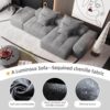 Modern Oversized Modular Sectional Sofa With Ottoman, Seat, Chaise Lounge And Armrest, Sparkling Chenille Fabric Soft Cushion Sofa With 4 Pillows, 4 Pieces Diy Combination Tufted Sofa, No Assembly Required - Gray - Image 13