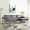 Shannon - Velvet Sectional Sofa With Chaise - Gray - Image 6