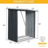Outdoor Meta Firewood Rack, Open Wood Shed For Firewood, Pellet, Or Lumber Storage - Black - Image 3