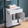 Contemporary Bookcase Four Open Shelve One Drawer Two Cabinets With Open Shelve - White / Gray - Image 2