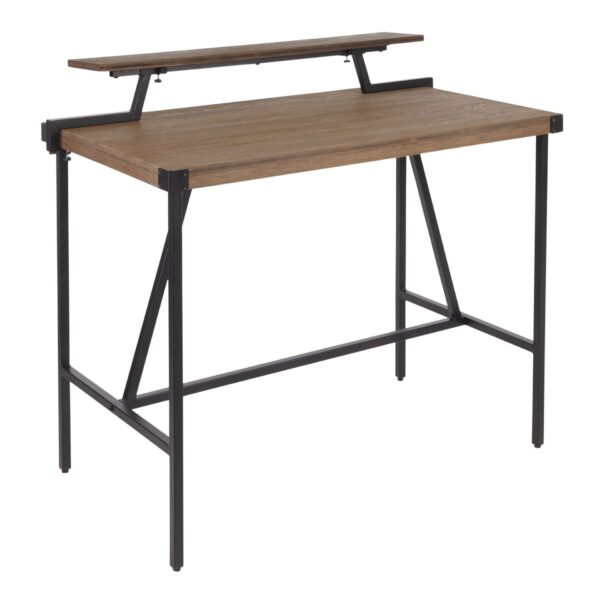 Gia - Industrial Counter Table - Black / Brown