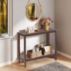Workstation For Garden Balcony Garage, Acacia Console Potting Table - Brown - Image 3