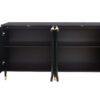 Accent Cabinet Lacquered Wooden Cabinet With 4 Glass Doors Sideboard Buffet Server Cabinet Storage Cabinet, For Living Room, Entryway, Hallway, Office, Kitchen And Dining Room - Black - Image 11