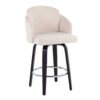 Dahlia - Contemporary Counter Stool With Round Footrest (Set of 2) - Black / Cream - Image 2