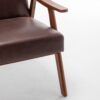 Accent Chair, Classic Mid - Century Modern Living Room Furniture For Extra Seating - Dark Brown - Image 3
