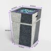 20" Propane Gas Fire Pit Table, 50000 Btu Square Concrete Fire Pit For Outside Patio Deck Garden Backyard - Light Gray Blue - Image 6