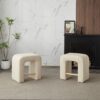 Boucle Stool (Set of 2), Dining Chairs For Home Kitchen Island - Cream - Image 4