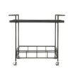 2 Tier Bar Cart, Utility Cart, Rolling Serving Cart, Kitchen Cart With Storage Shelves - Black - Image 7